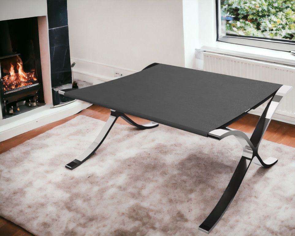 Barcelona Hocker / Hocker Relax mit schwarzem Rindsleder Knoll International 