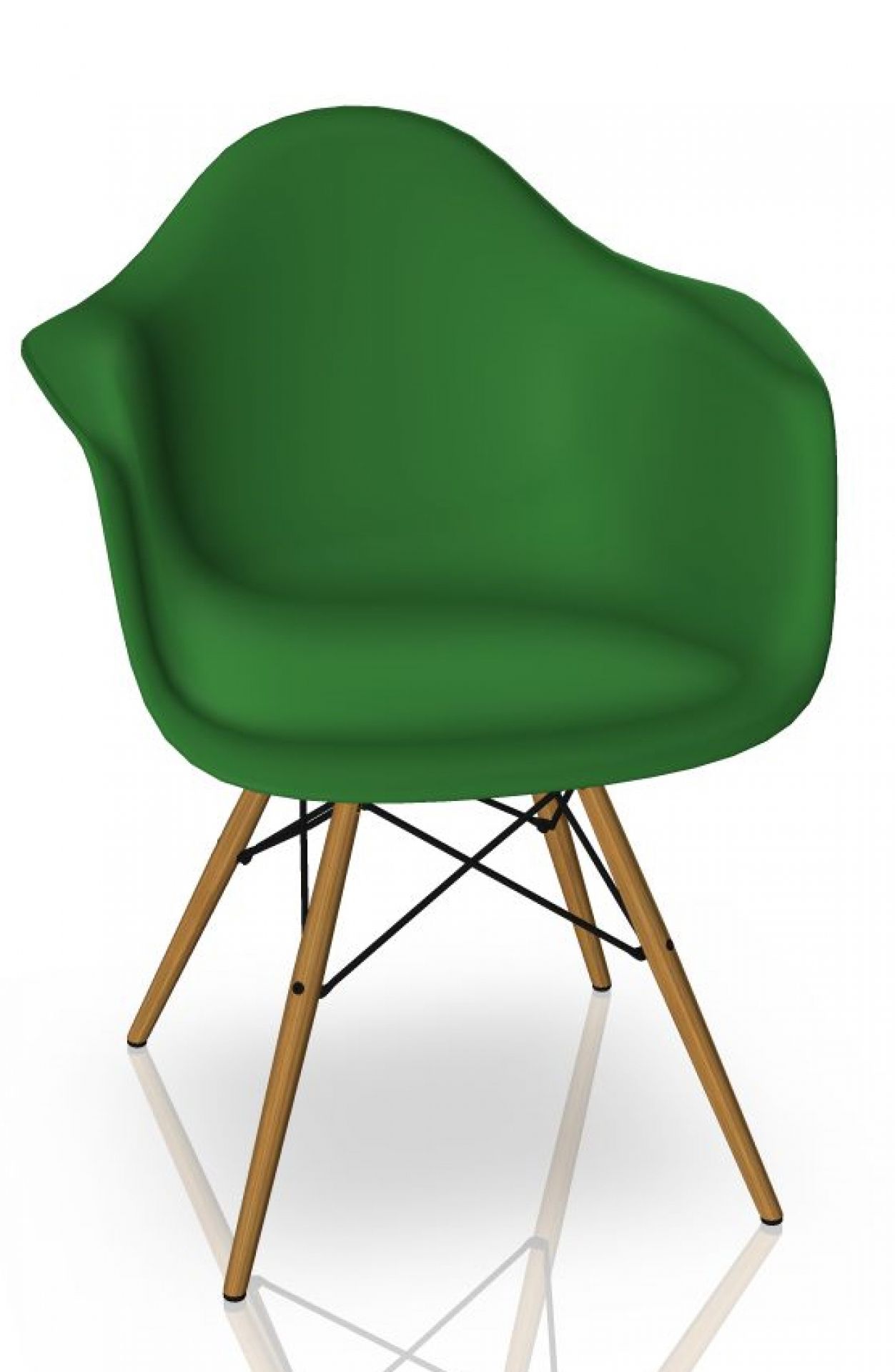 Eames Plastic Arm Chair DAW Stuhl Vitra Esche - Grün