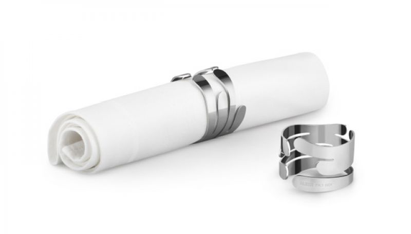Alessi Barkring BM17S2 - Set De 2 Porte-Serviettes Design Nature - Acier Inoxydable 18/10 - Élégance Italienne Pour Table