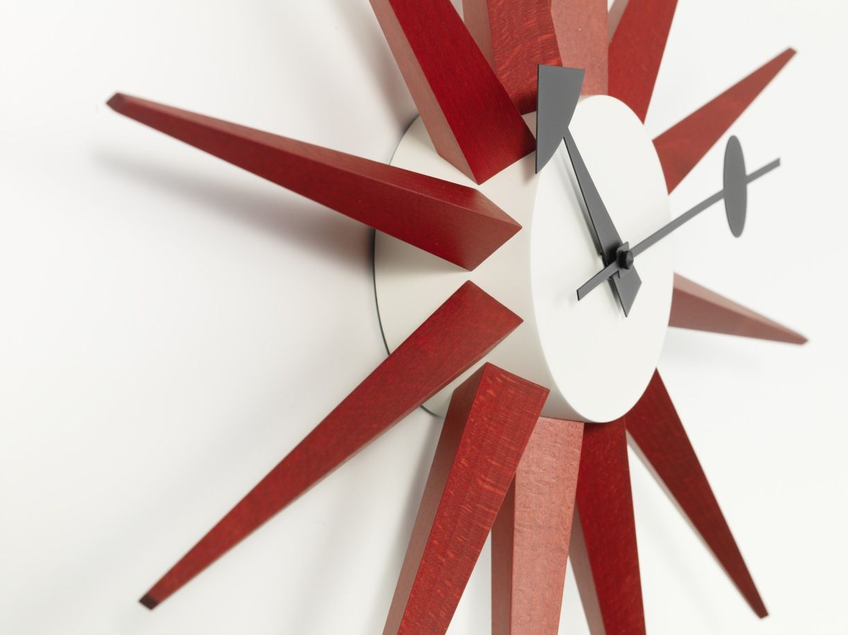 Sunburst Clock Wanduhr - rot Vitra