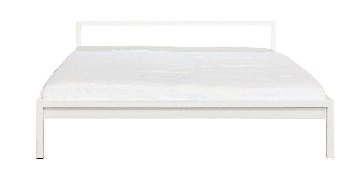 Pure Bett Stahl pulverbeschichtet Weiß 200 x 200 cm Hans Hansen