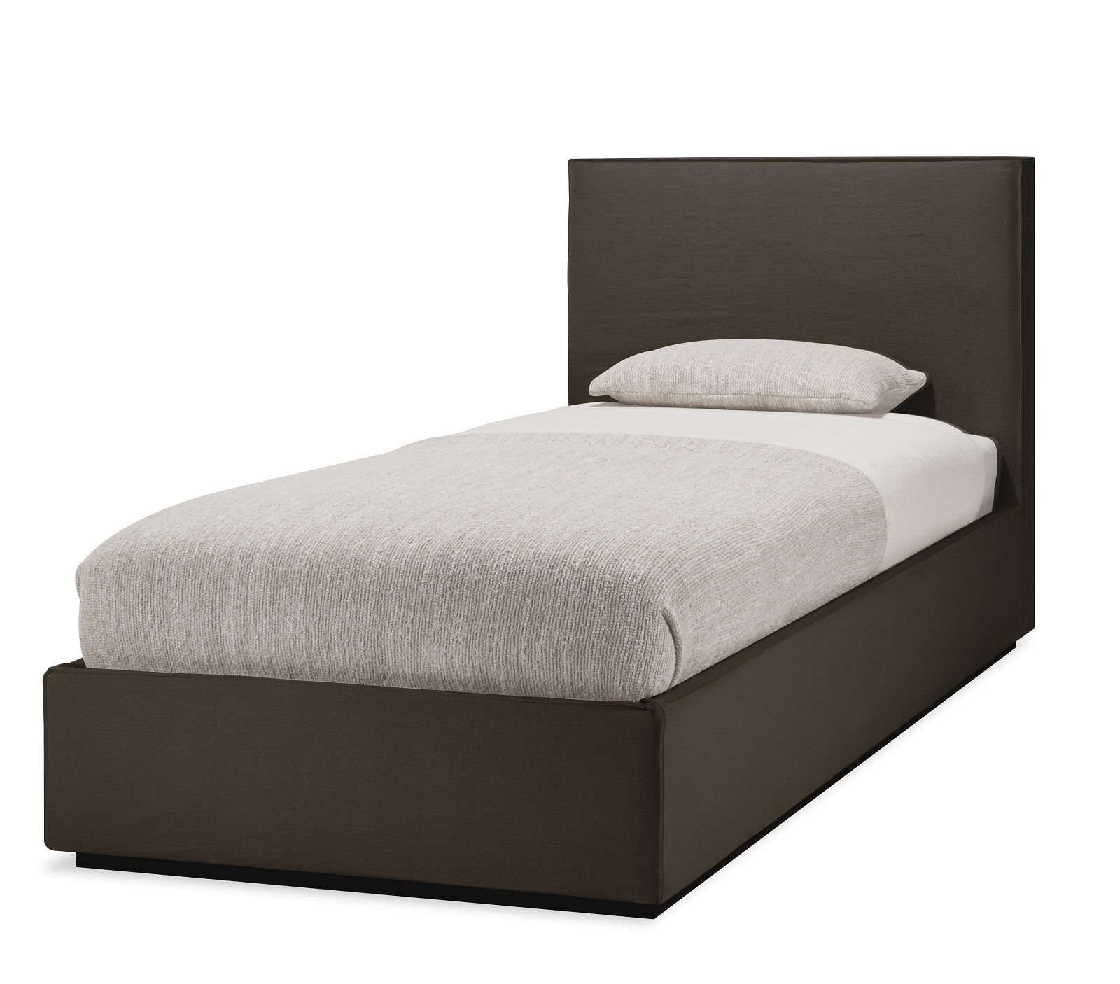 Revive Bett abnehmbarer Bezug B 98 x T 214 cm Ethnicraft Grey Leinen