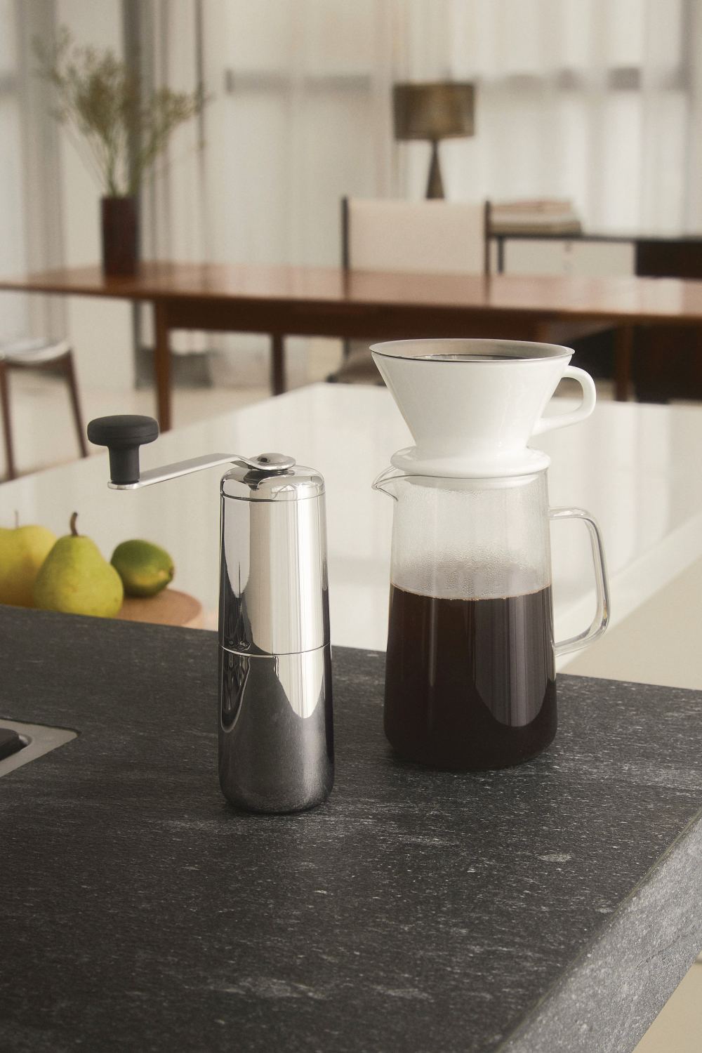 Slow Coffee Set mit Filter und Kanne Alessi 