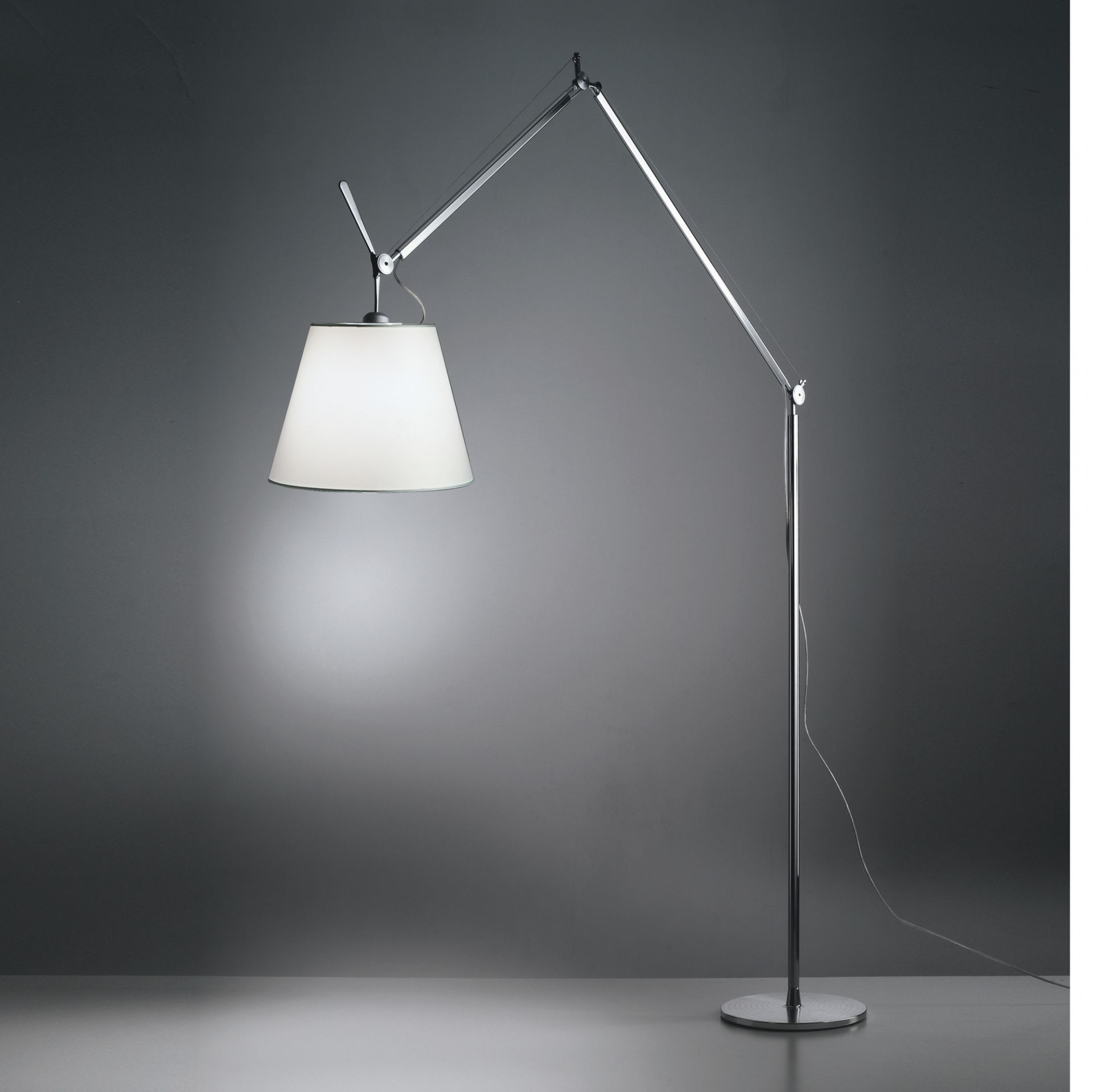 Tolomeo Mega LED Floor Stehleuchte "Body mit Dimmer am Kopf 2700K" (Teil 1 von 3) Aluminium Artemide