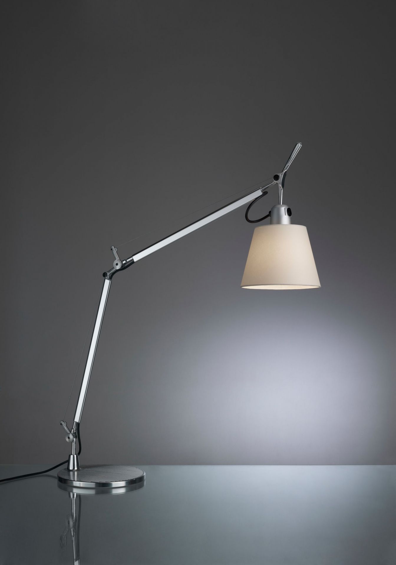 Tolomeo Basculante Tischleuchte NUR Body mit Schirm Satin grau Artemide (Teil 2 von 2) EINZELSTÜCK