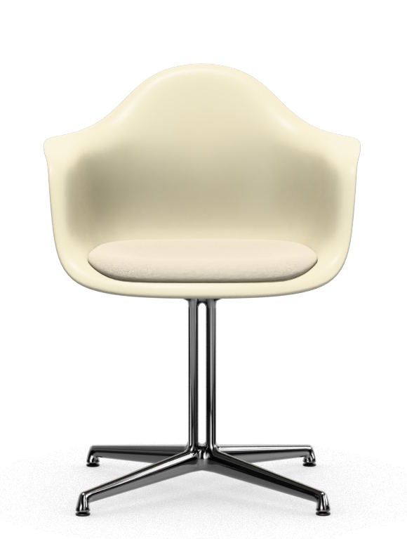 Eames Plastic Arm Chair DAL Stuhl  MIT SITZPOLSTER WARMGRAU/ELFENBEIN Vitra EINZELSTÜCK