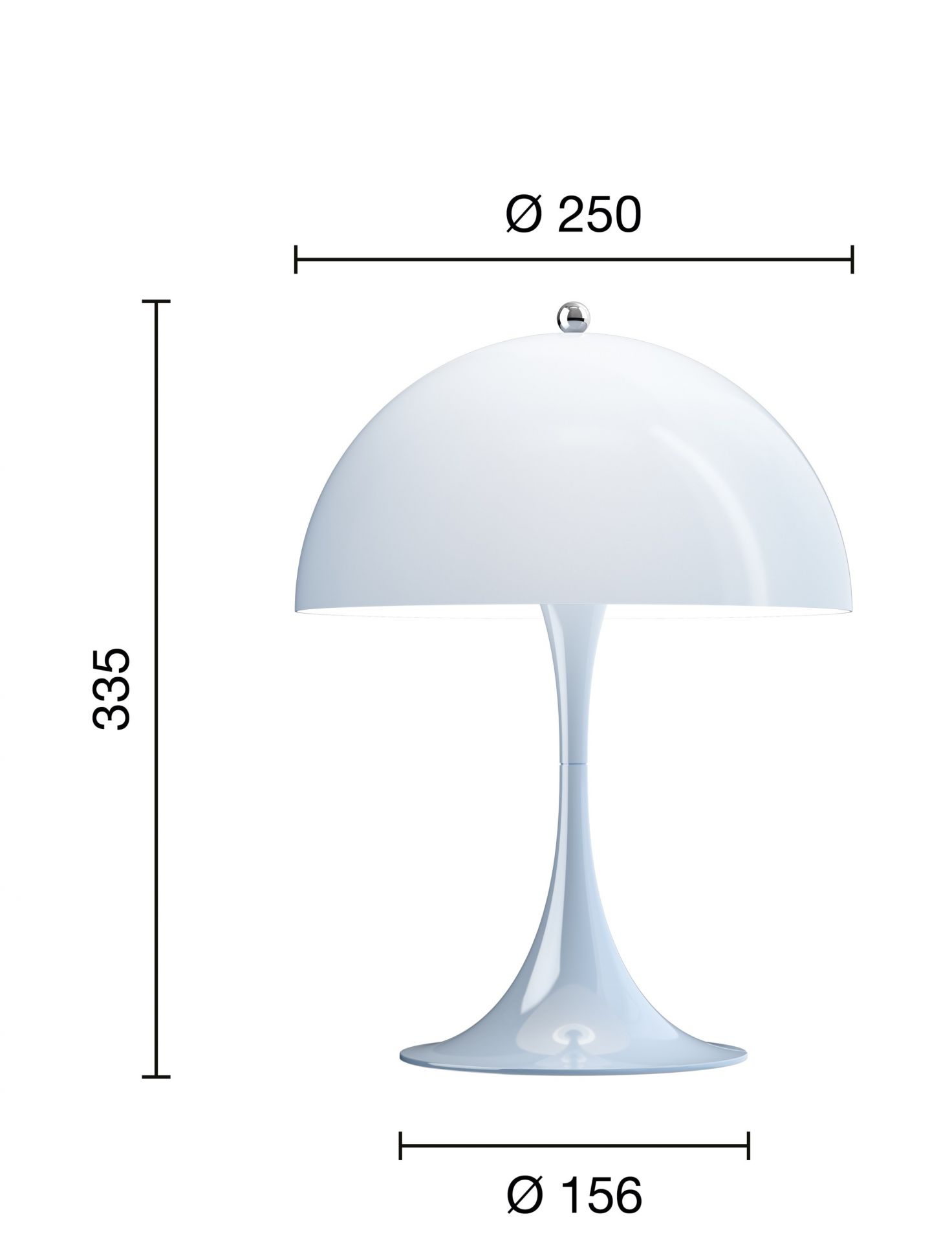 Panthella 250 Table lamp LED Tischleuchte Louis Poulsen Opal Pale blau