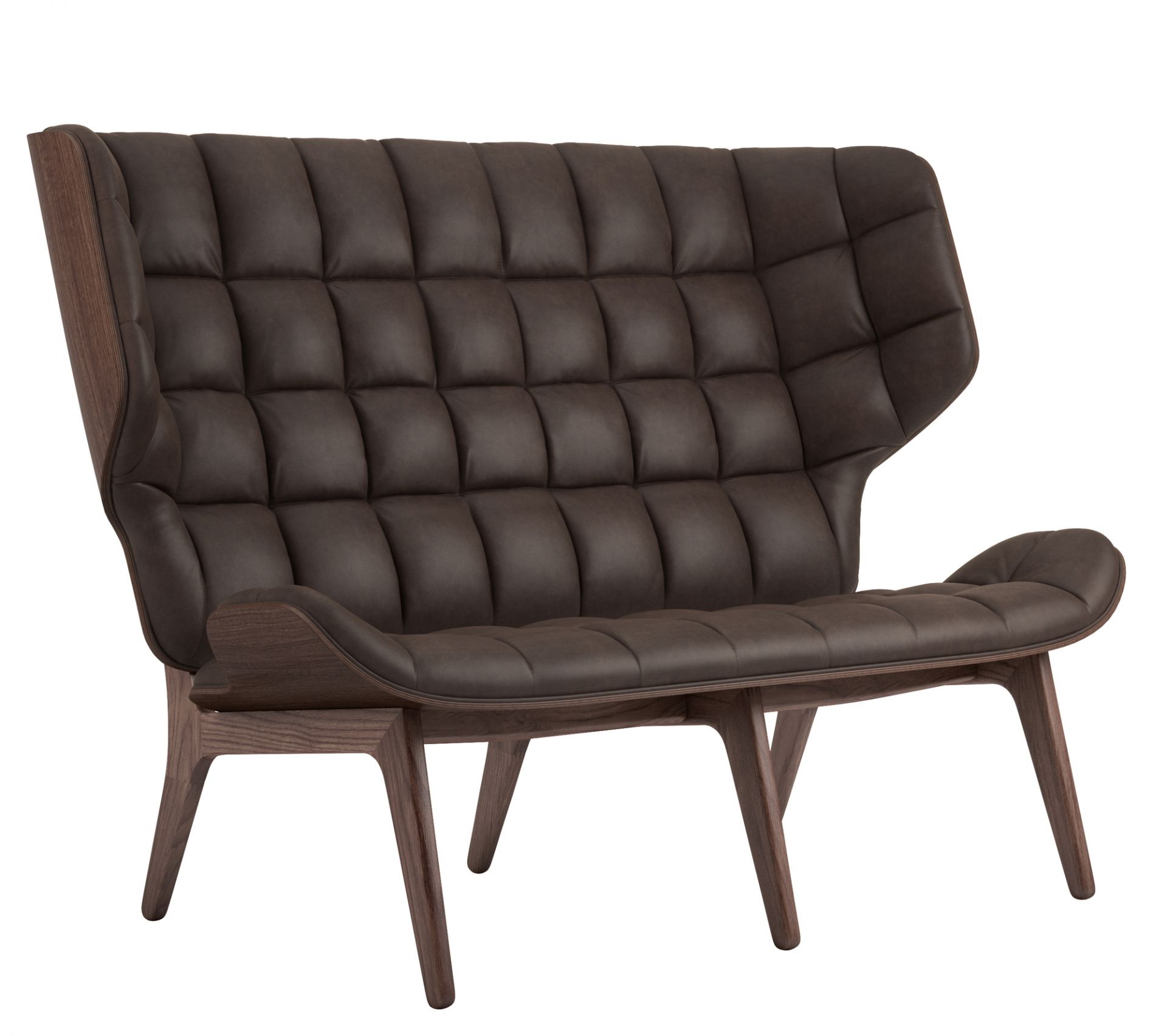 Mammoth Sofa Lederbezug NORR11 Eiche dunkel gebeizt Dunes Leder Dunkel braun
