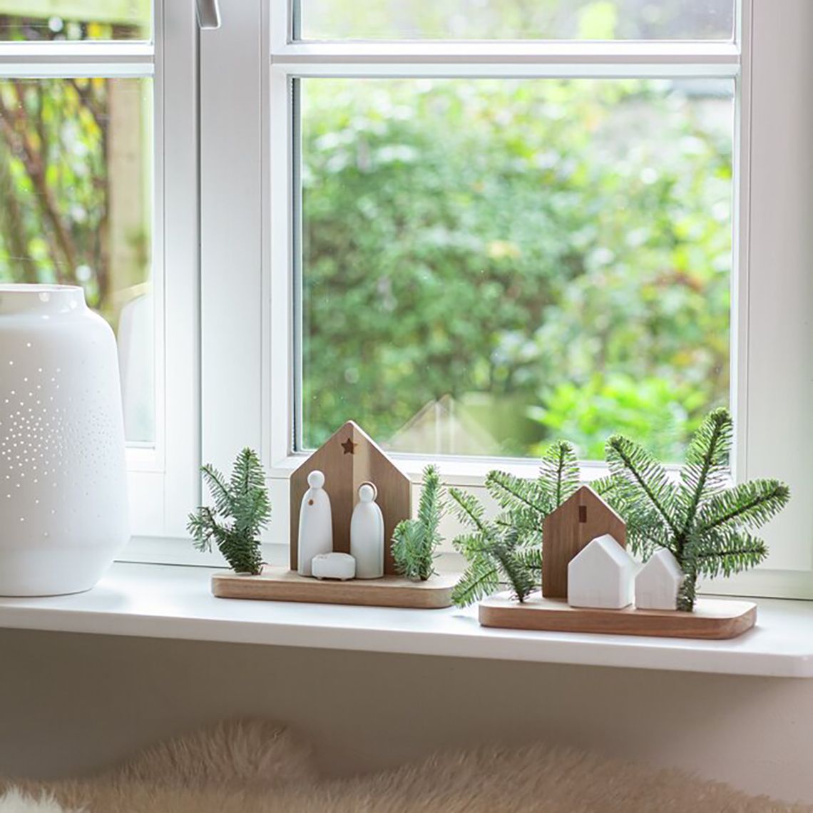 Weihnachtslandschaft Krippe Räder