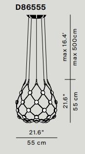 D86 Mesh Deckenleuchte Ø55cm - Kabellänge 1m Luceplan
