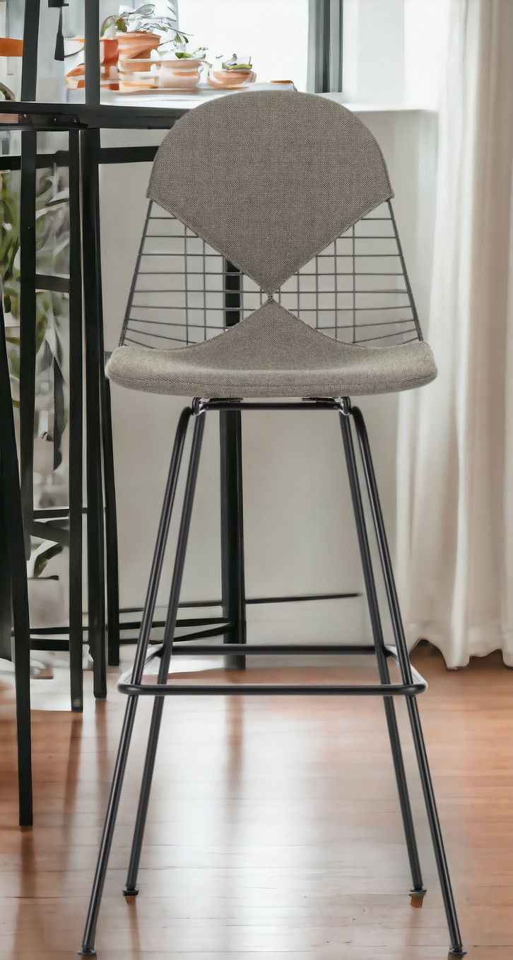 Eames Wire Bar Stool Barhocker High mit Sitz- und Rückenpolster Vitra