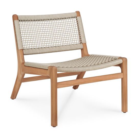 Jack Woven Outdoor Loungsessel Teak Kordel Beige Ethnicraft
