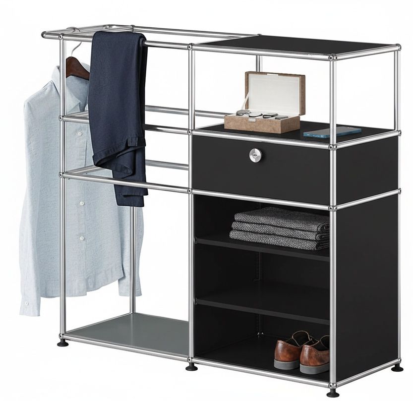 Garderobe USM Haller Graphitschwarz