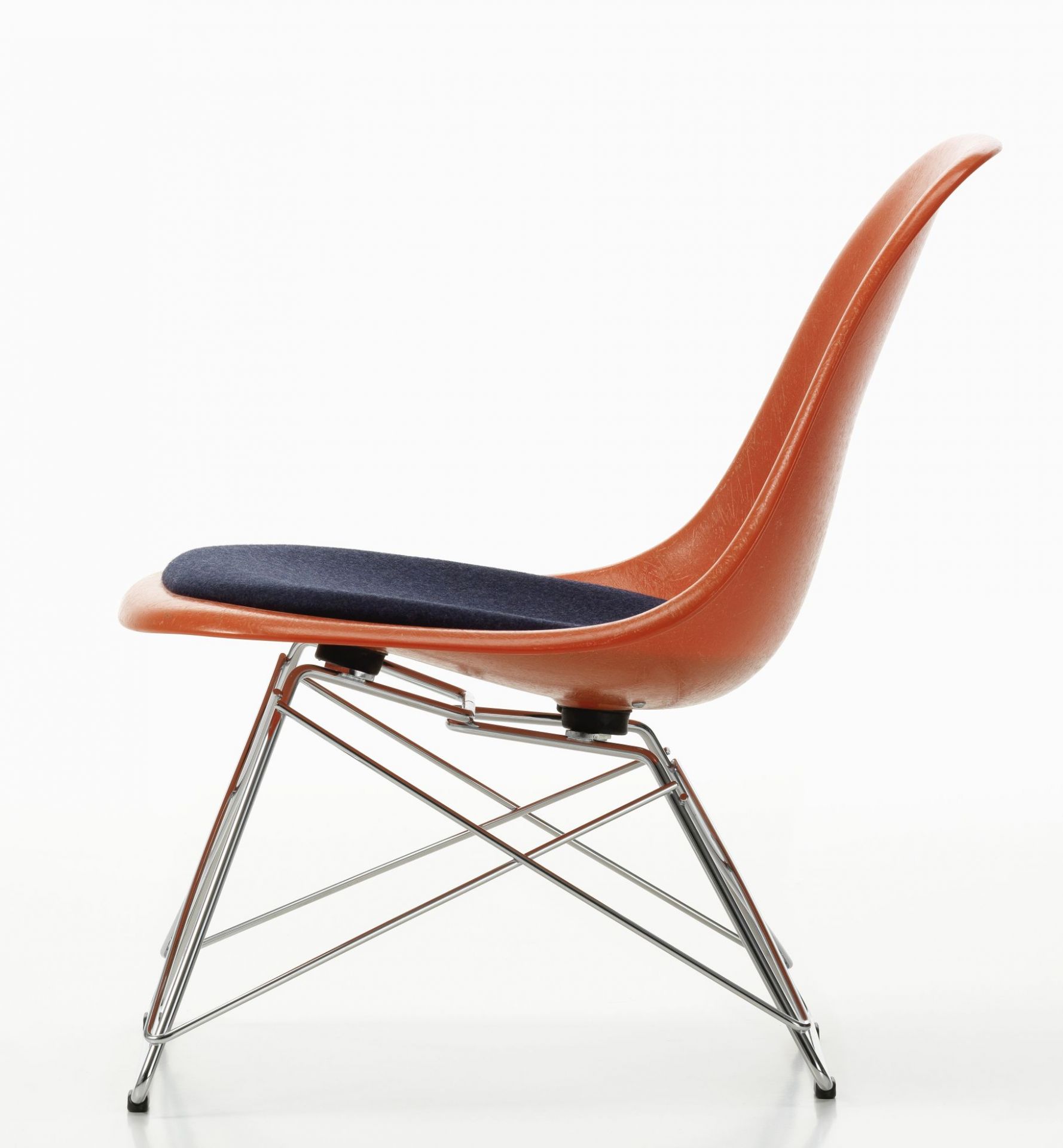 Eames Fiberglass  Chair LSR Stuhl mit Sitzpolster Vitra