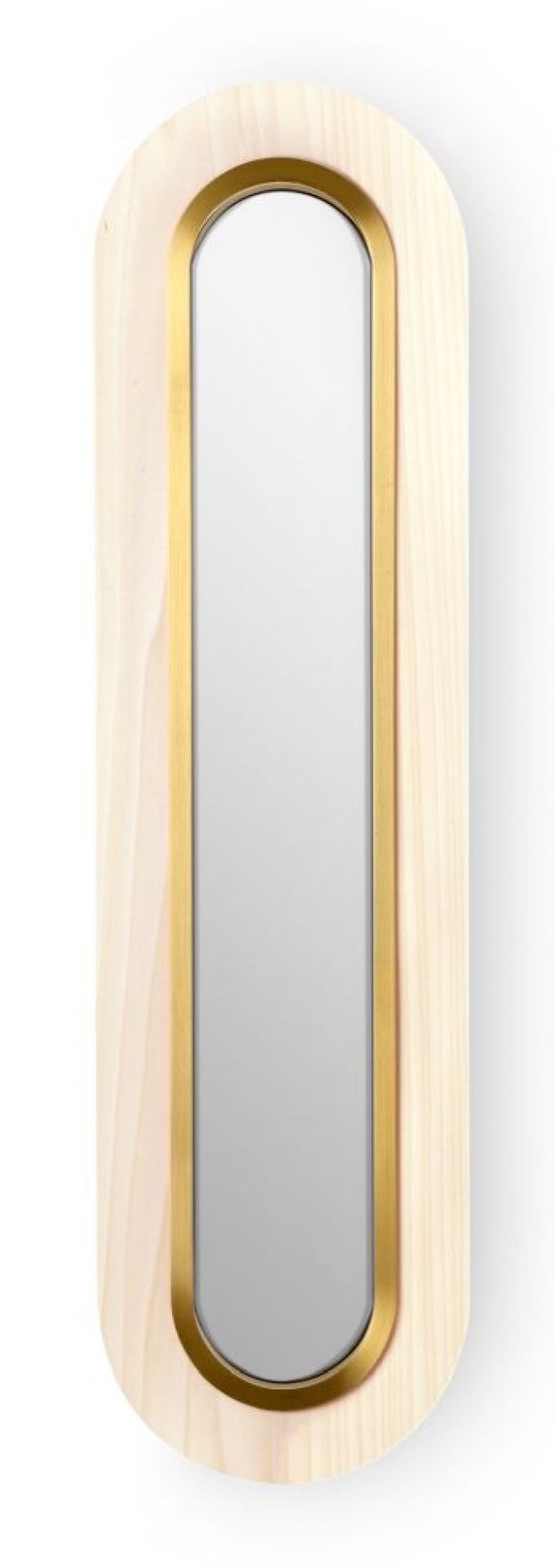 Lens LED Wandleuchte oval gestreckt Metallring in Gold LZF Lamps