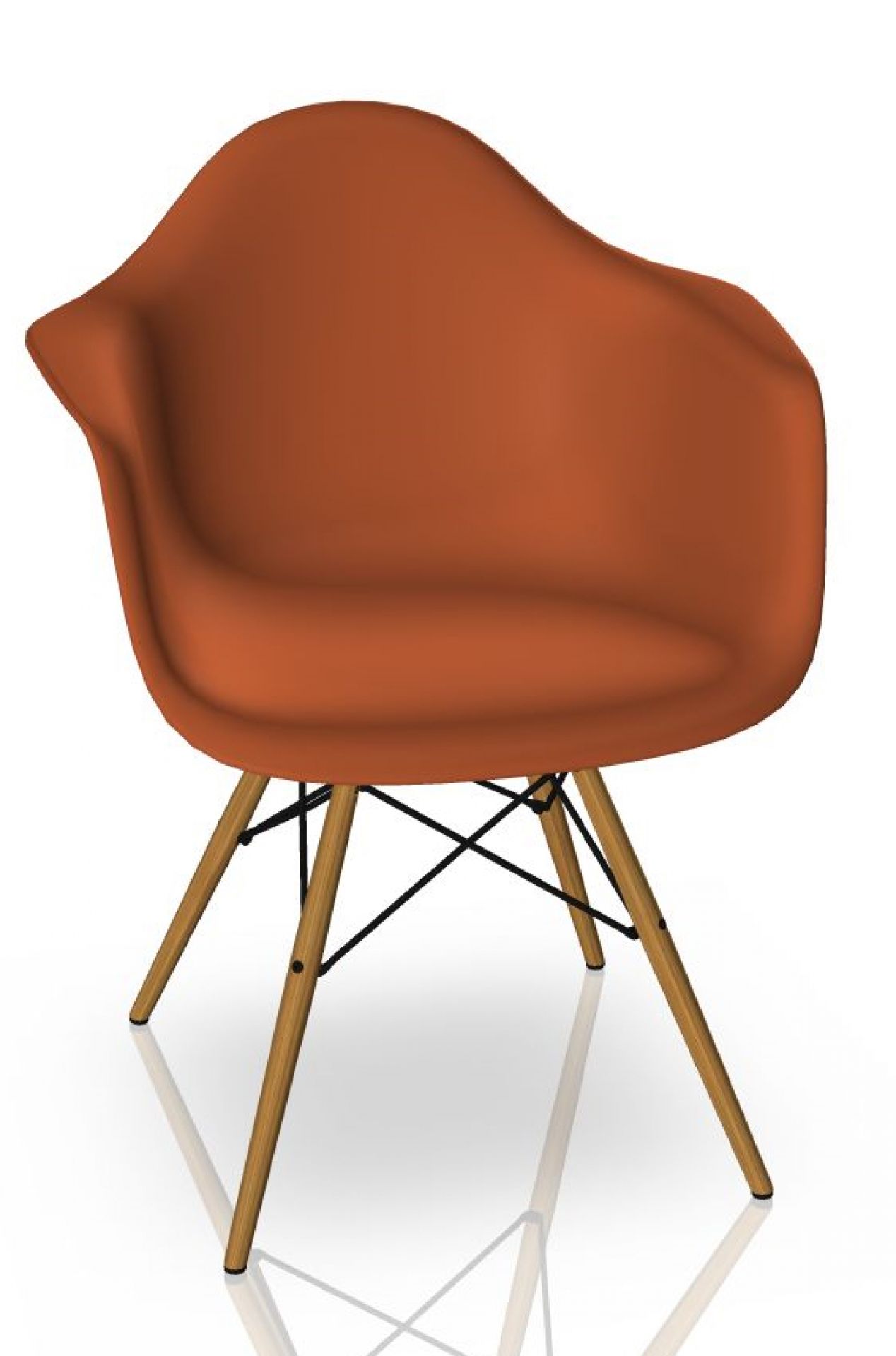 Vitra Eames Plastic Arm Chair DAW Stuhl Vitra Esche - Rostorange