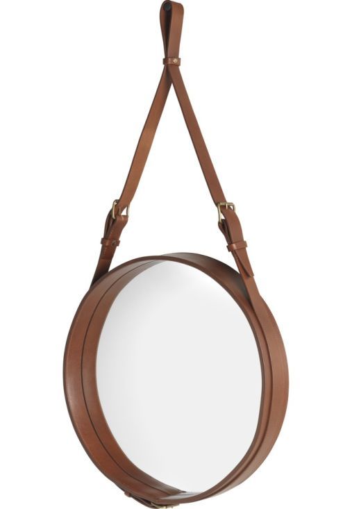 Adnet Circular Wandspiegel Braun Ø 45 cm Gubi