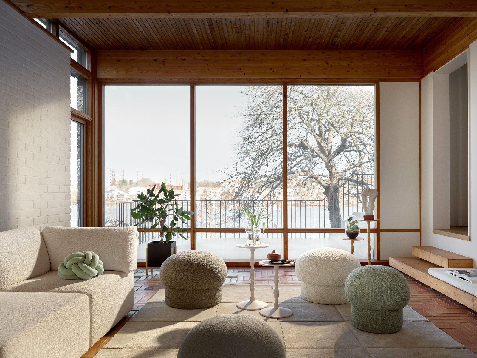 Uno Pouf Hocker 65 cm GRÜN Design House Stockholm EINZELSTÜCK