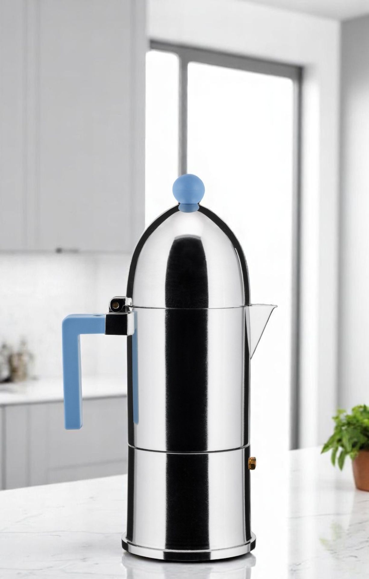La Cupola 9095/6AZFM Espressokocher Hellblau Alessi