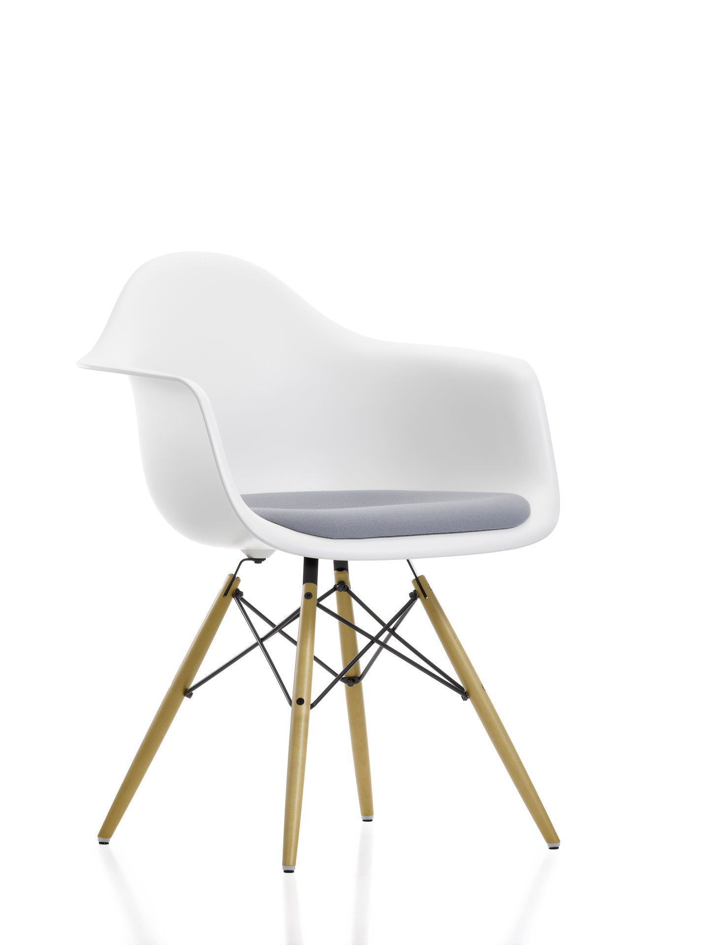 Eames Plastic Arm Chair DAW Stuhl mit Sitzpolster Vitra
