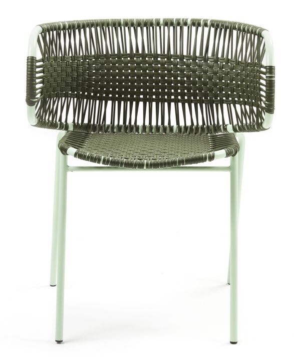 Cielo Stacking Armchair Stapelbarer Armlehnstuhl Outdoor ames  Olive grün - Pastell grün