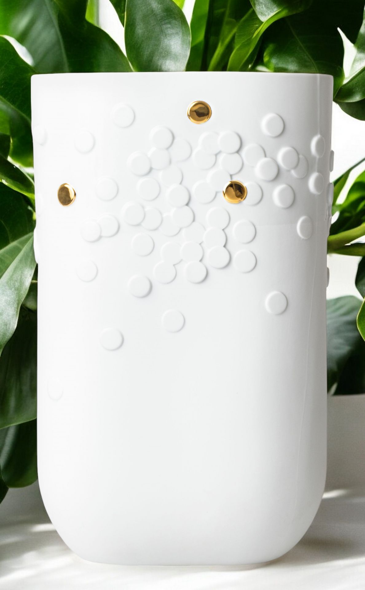 Goldener Punkt Vase Bodenvase Räder 