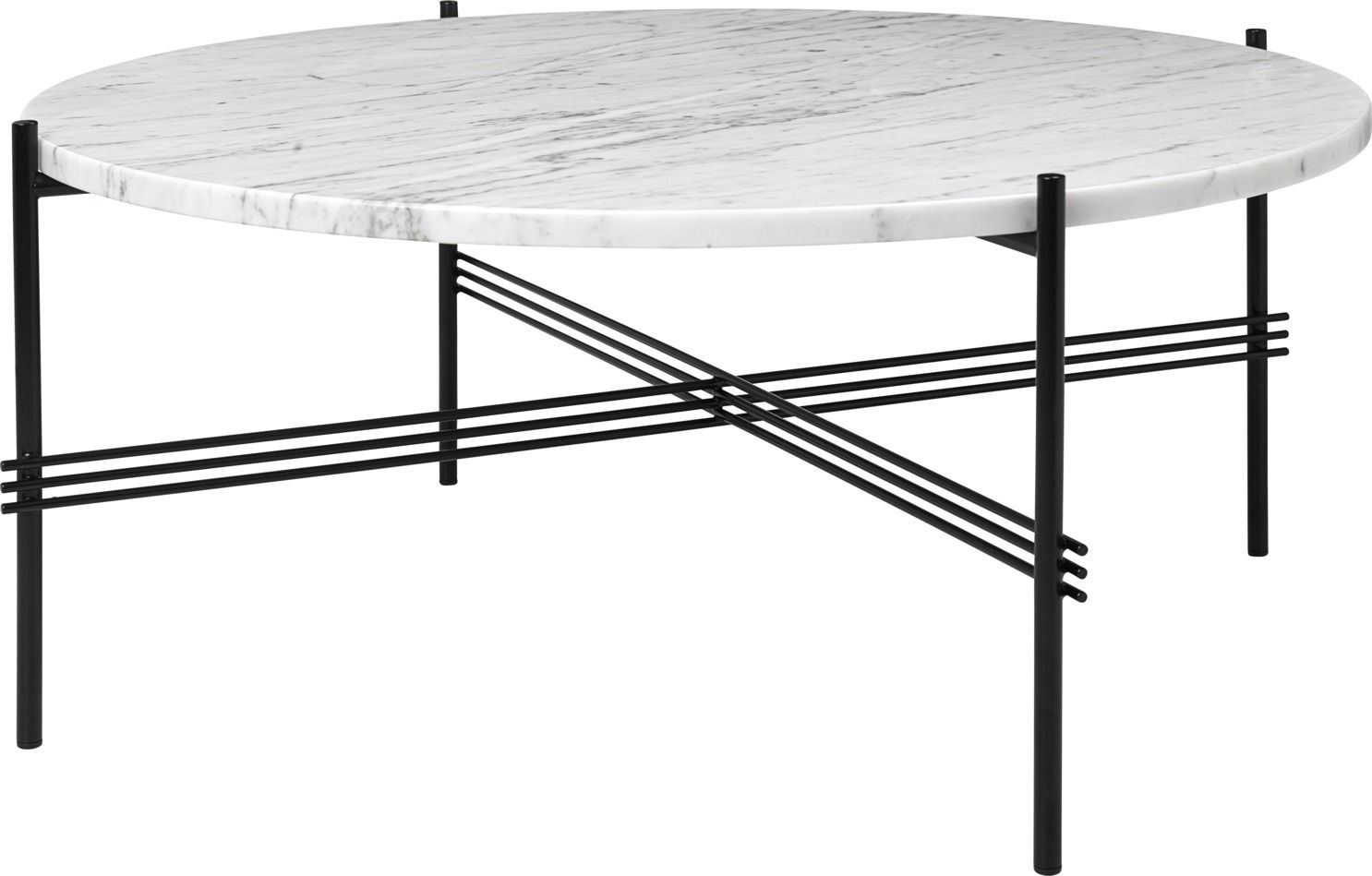 TS Coffee Table 80 Couchtisch Weißer Marquina Marmor Gubi