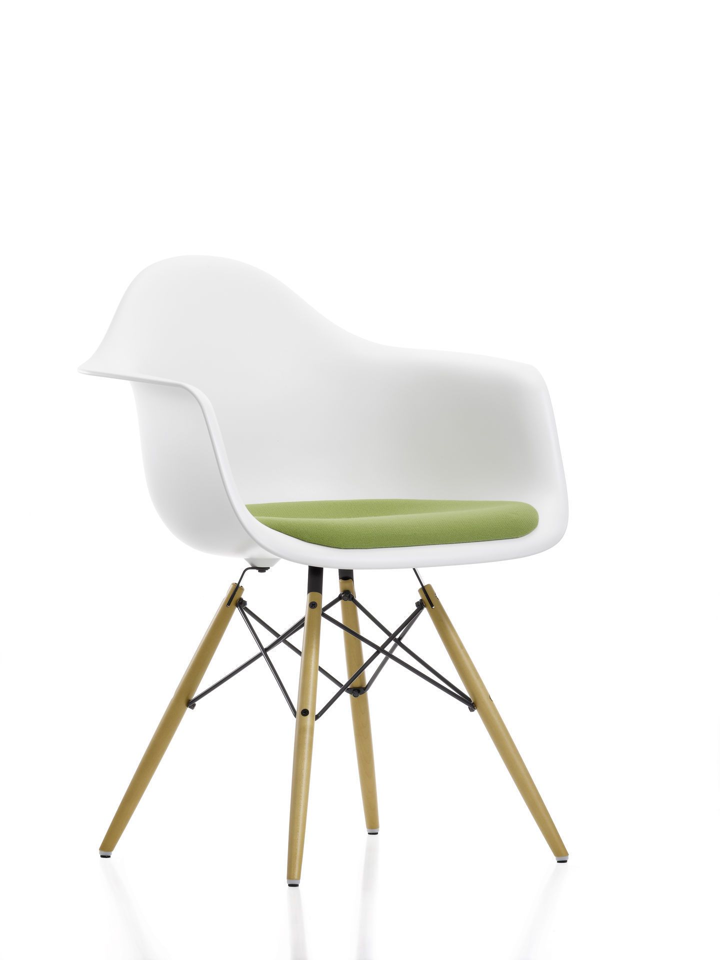 Eames Plastic Arm Chair DAW Stuhl mit Sitzpolster Vitra