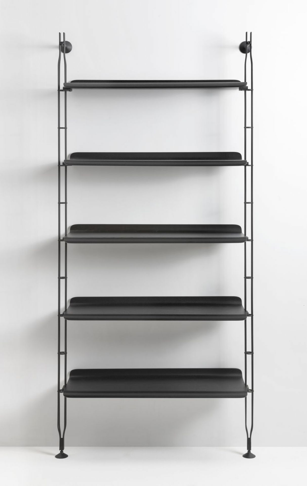 Adam Wood Regal 5 Ablagen / 2 Regalsteher Esche schwarz Kartell EINZELSTÜCK