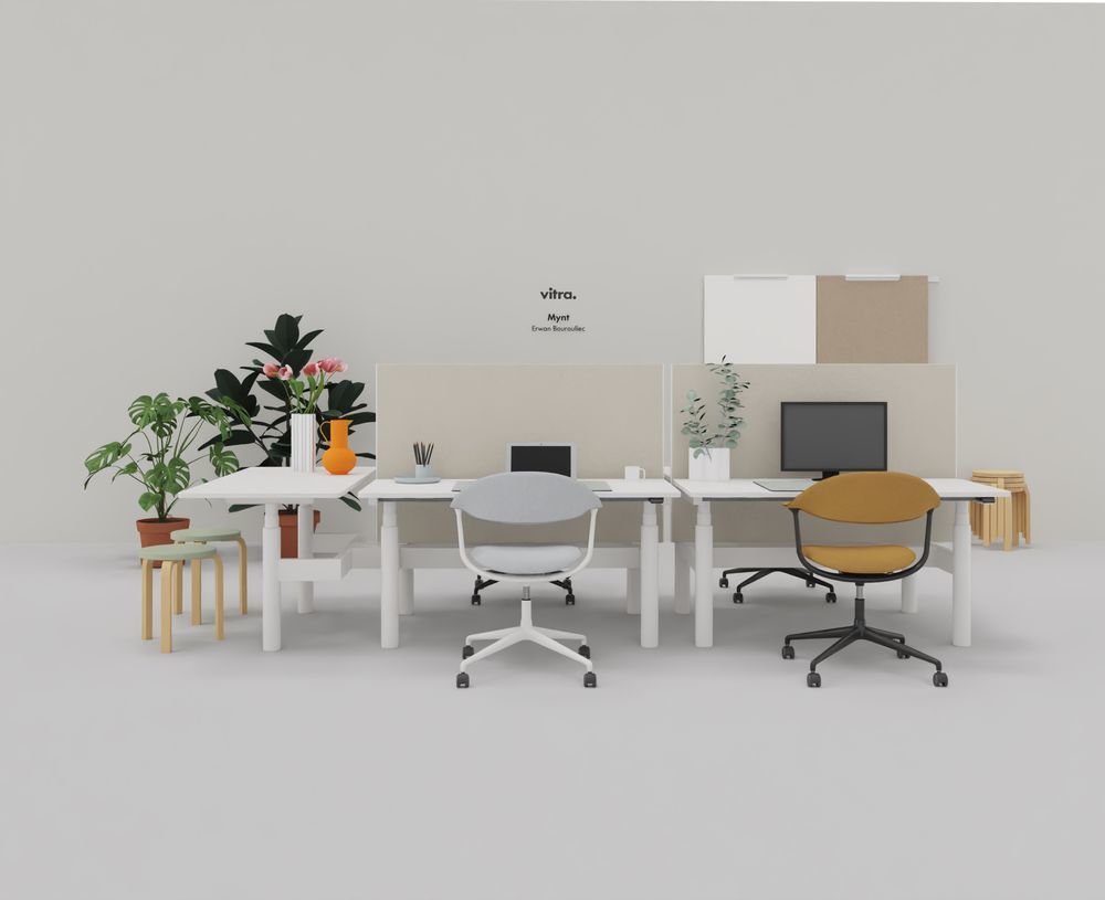 Mynt Rücken und Sitz Plywood Bürodrehstuhl Vitra