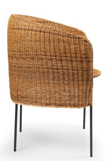Caribe Natural Dining Chair Stuhl Outdoor ames Rohes Naturmaterial / Schwarz