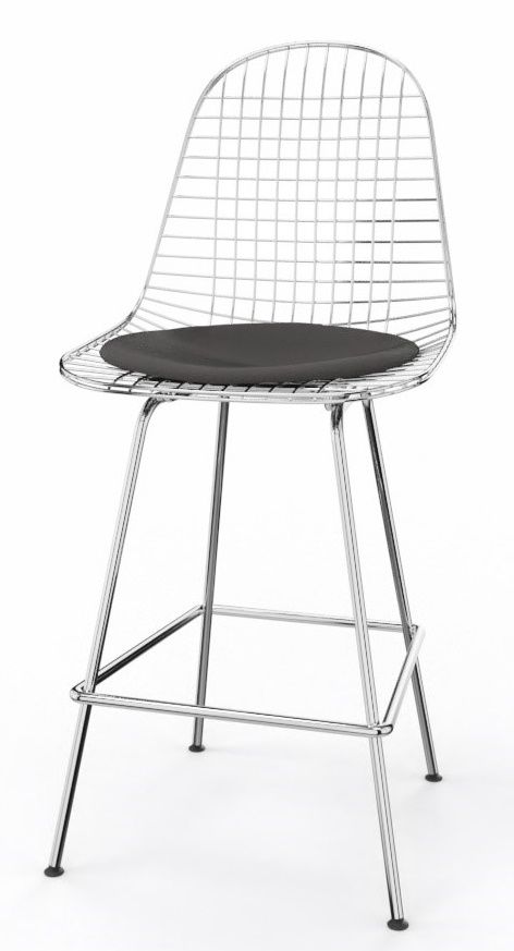 Eames Wire Bar Stool Barhocker Medium mit Sitzpolster Vitra 