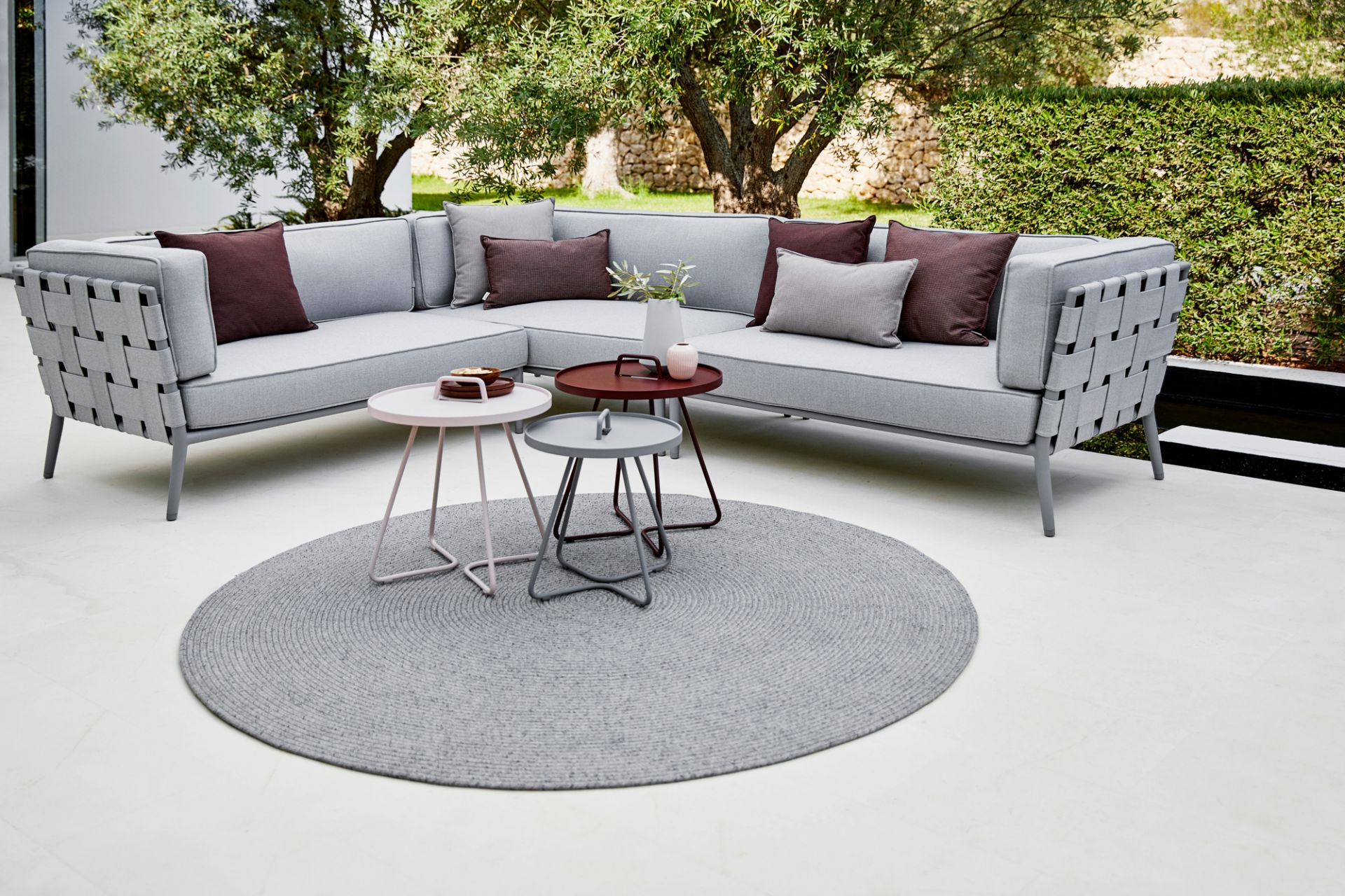 Conic AirTouch Outdoor 2-Sitzer Modulsofa links hellgrau Cane-Line