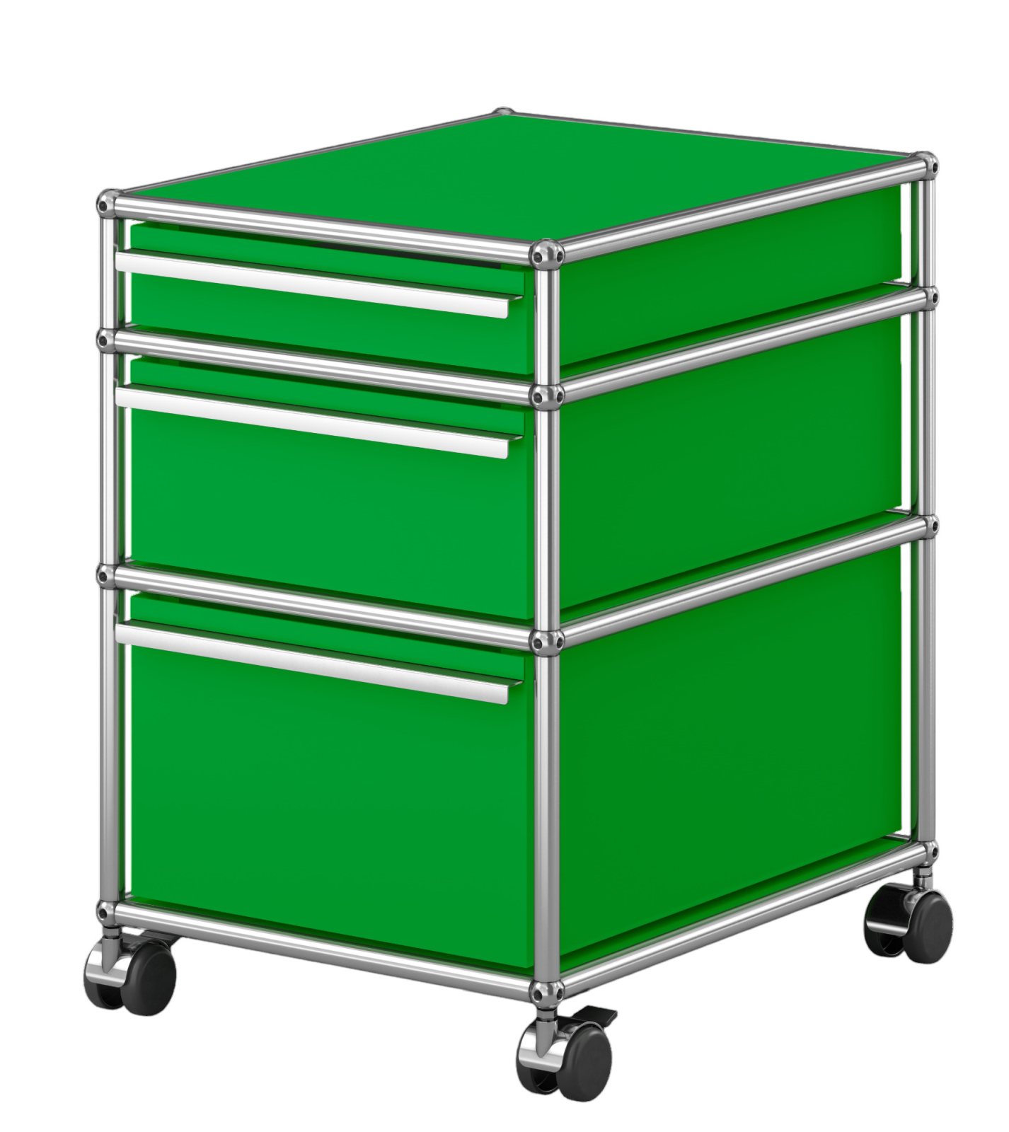 USM Haller Rollcontainer mit 3 Schubladen Grün