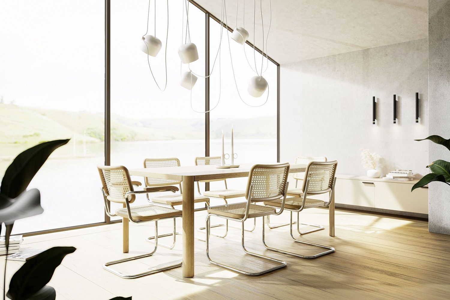 S 32 V Stahlrohr Klassiker Freischwiger CHROM/NATUR Thonet VORZUGSKOMBINATION