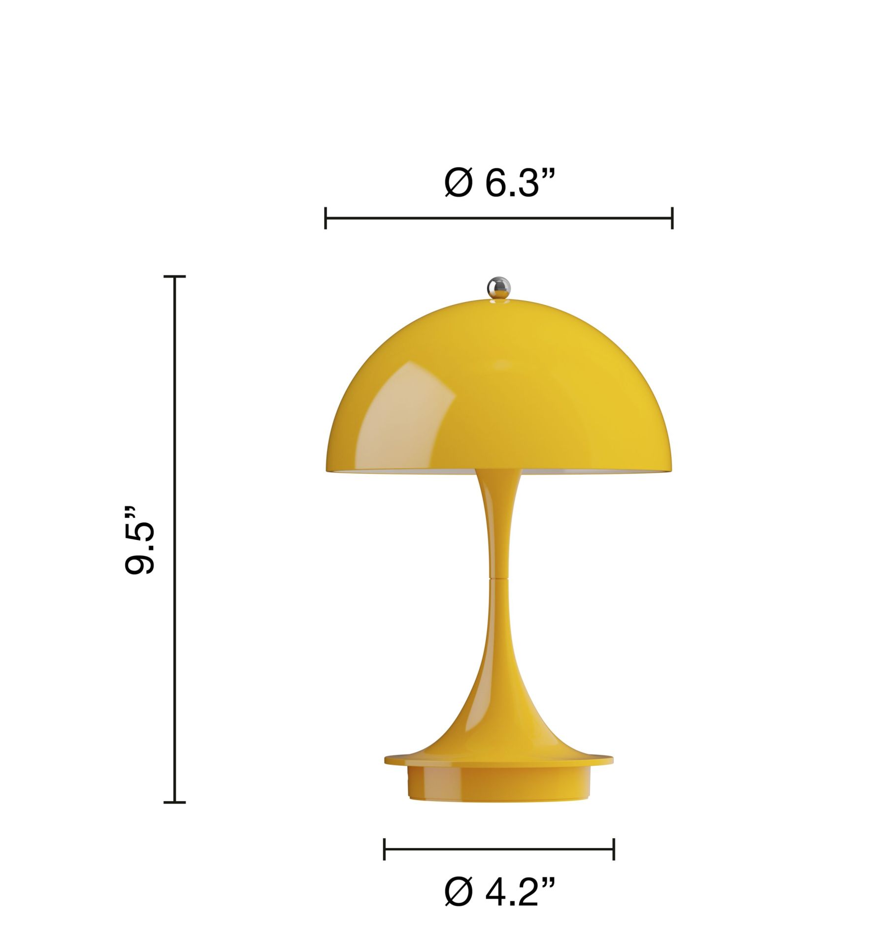 Panthella 160 Portable V3 Akku LED-Tischleuchte Indoor/Outdoor Louis Poulsen Undurchsichtig gelb