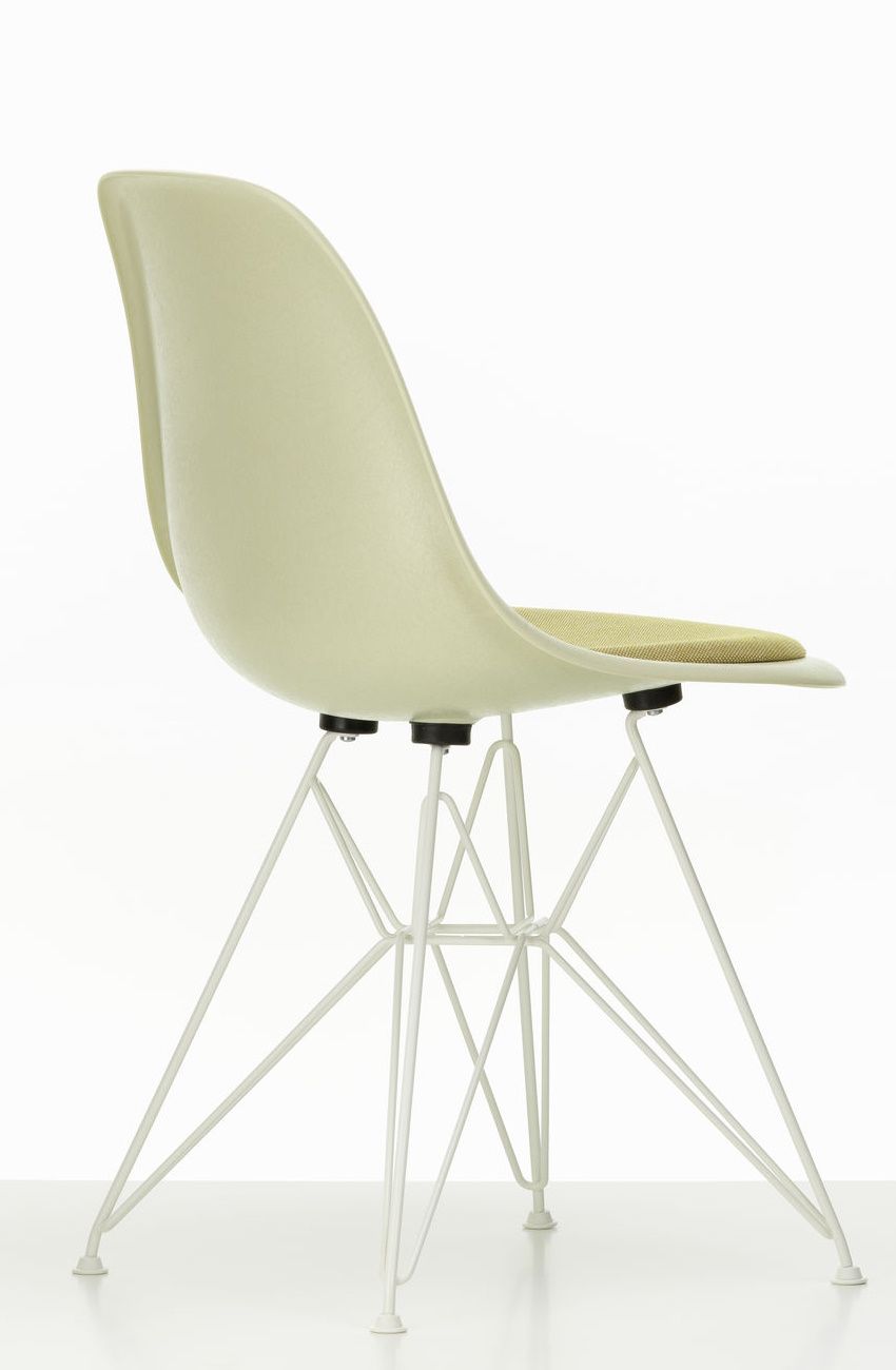 Eames Fiberglass Chair DSR Stuhl mit Sitzpolster Vitra