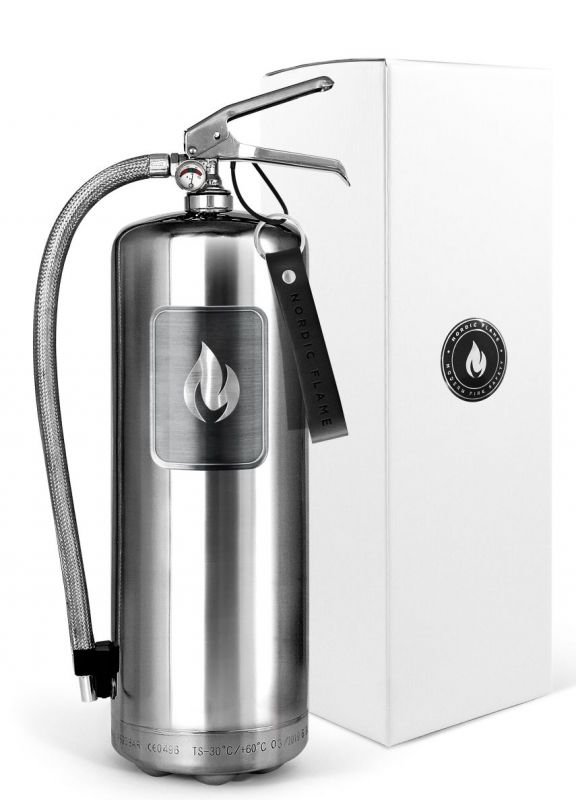 Feuerlöscher Steel Edition 6 kg polierter Edelstahl Nordic Flame EINZELSTÜCK