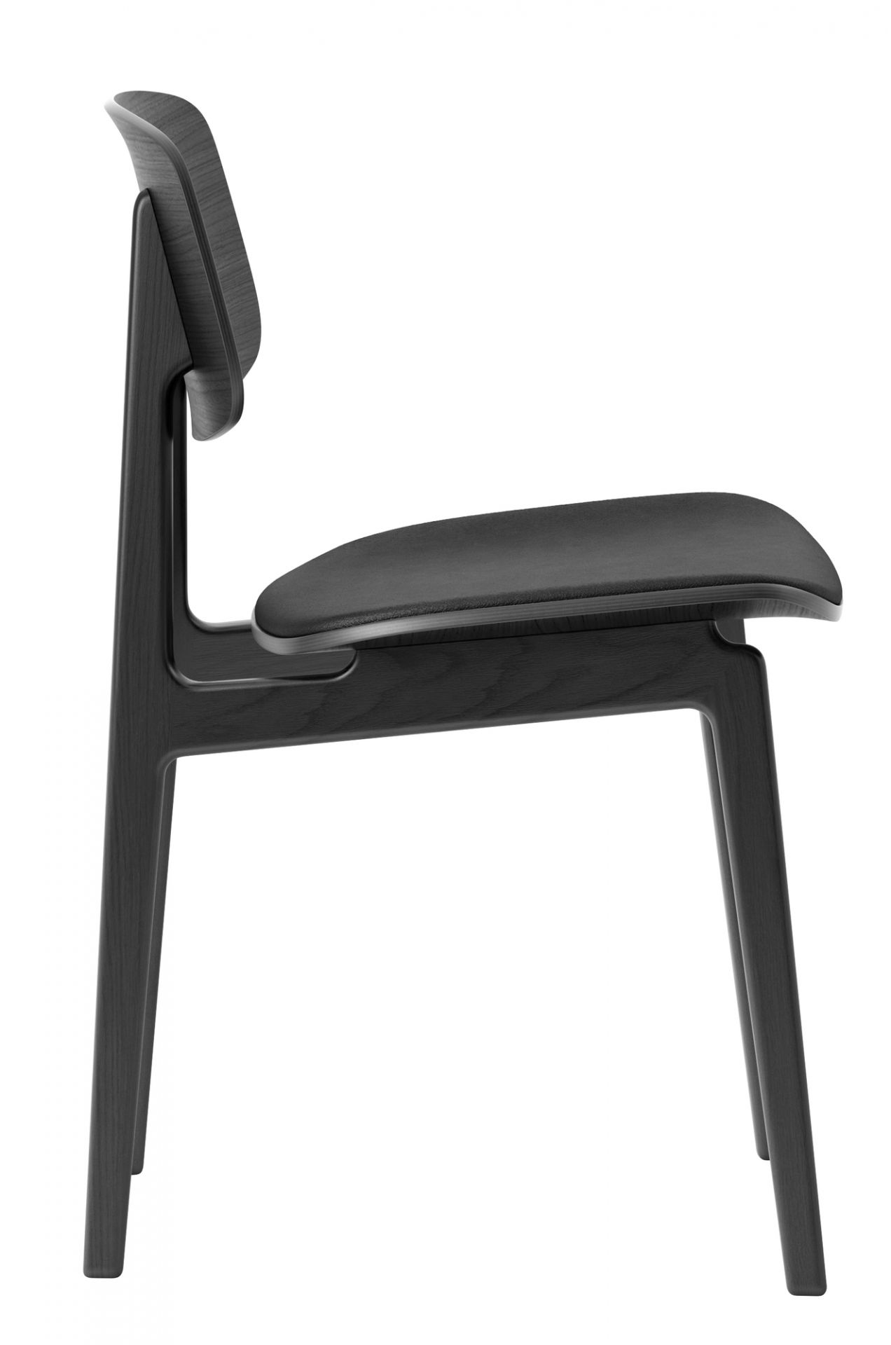 NY11 New York Dining Chair Stuhl gepolstert NORR11-Eiche schwarz Leder Ultra schwarz
