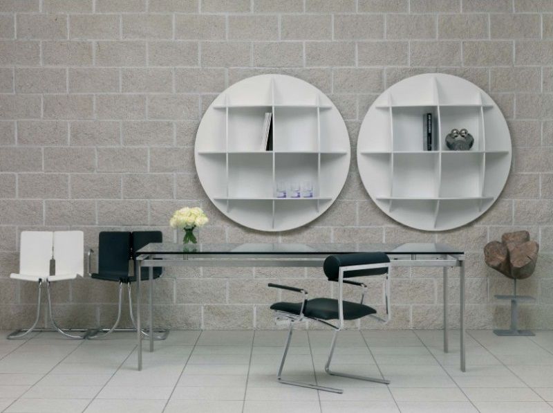 Minicontinental AL Sphärisches Bücherregal Weiß Industrie Carnovali