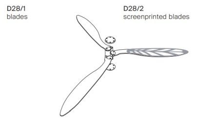 D28 Blow Flügelset für Deckenleuchte und Ventilator Luceplan