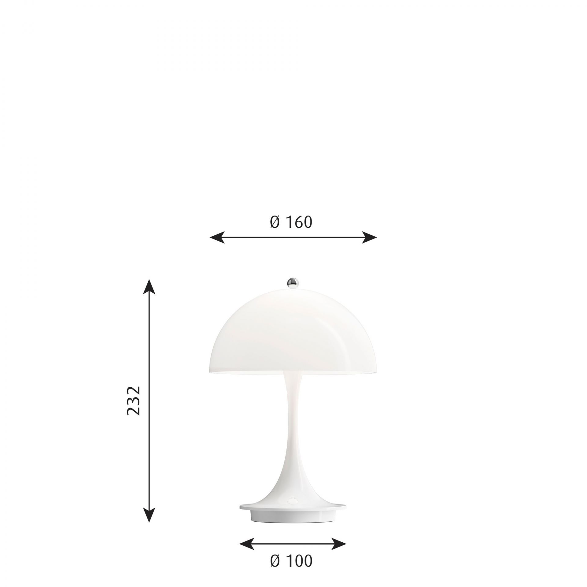Panthella 160 Portable Akku LED-Tischleuchte Indoor/Outdoor Louis Poulsen EINZELSTÜCK
