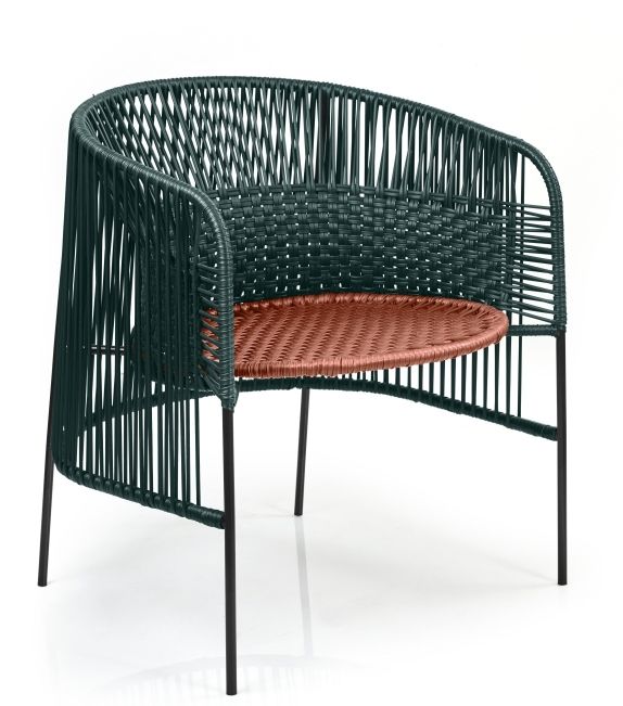 Caribe Chic Lounge Chair Loungesessel Outdoor ames Moosgrün / Kupfer / Schwarz