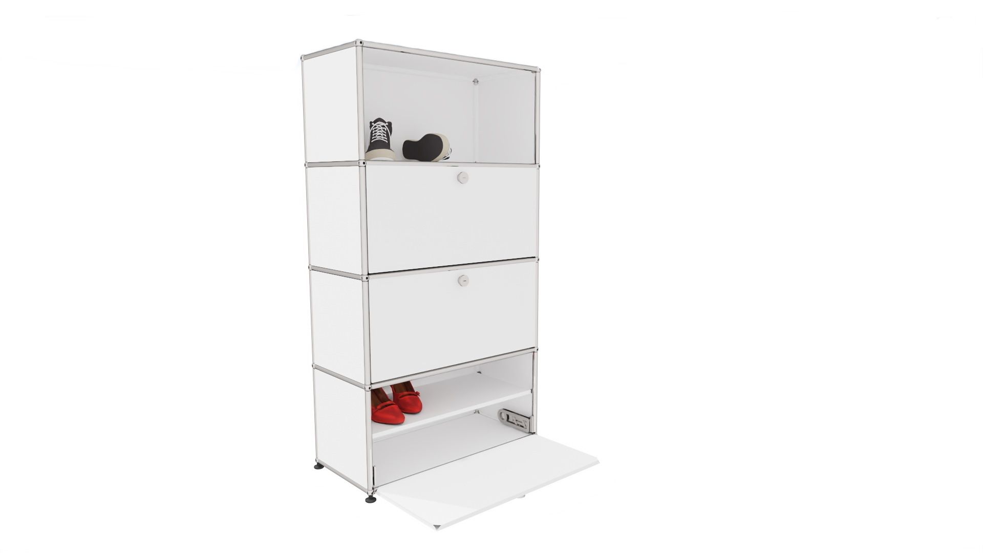 USM Haller Schuhschrank mit Klappe stahlblau
