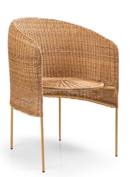 Caribe Natural Dining Chair Stuhl Outdoor ames Rohes Naturmaterial / Gelb