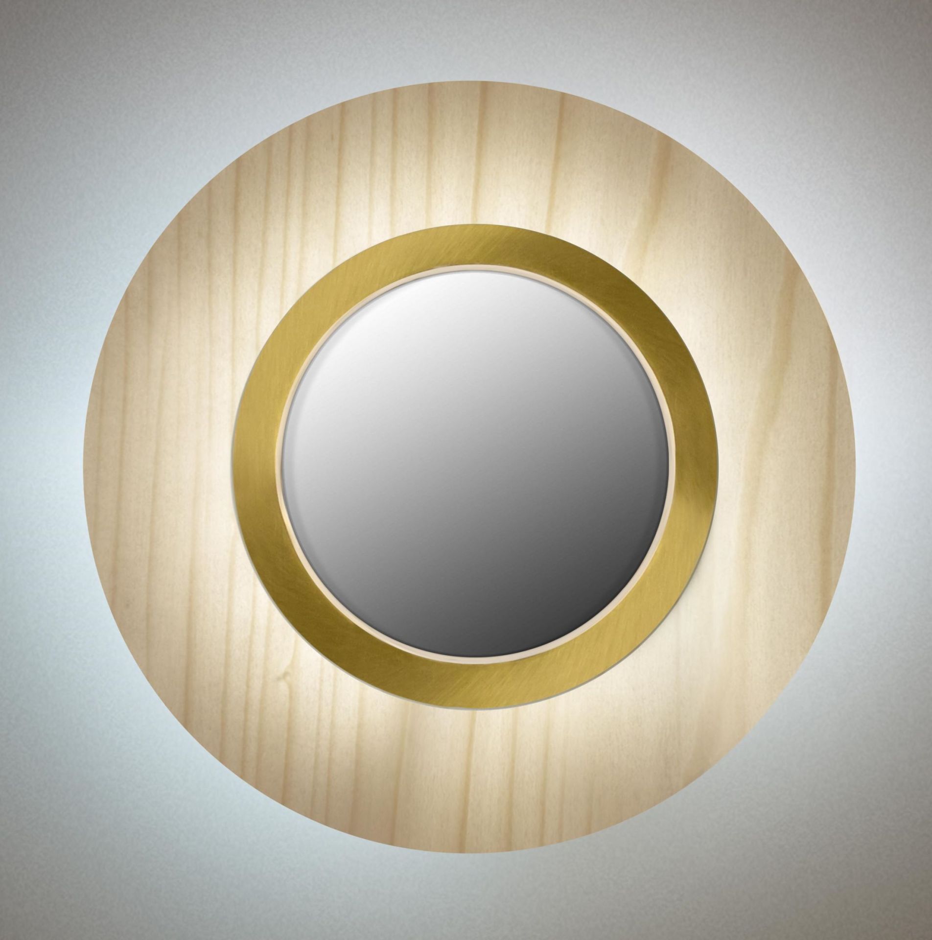 Lens LED Wandleuchte rund Metallring in Gold LZF Lamps