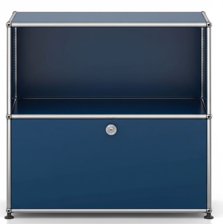 USM Haller Sideboard 1 Offen / 1 Schublade Stahlblau