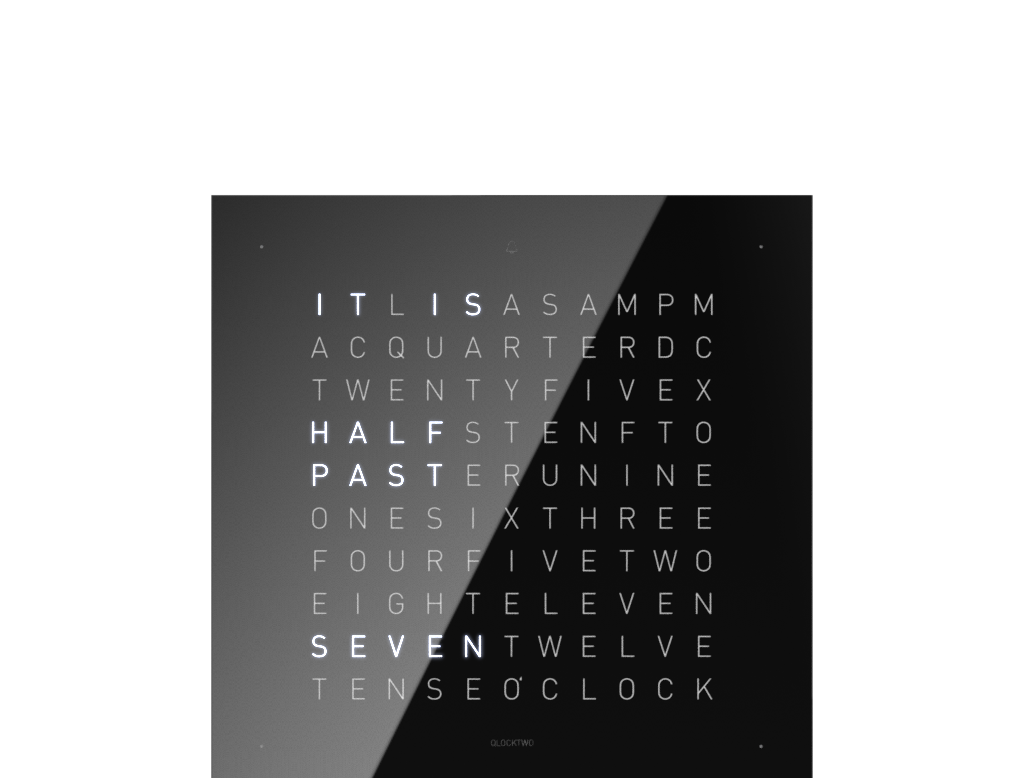 Frontcover für Earth 13.5 Tischuhr / Zeitobjekt Englisch QLOCKTWO