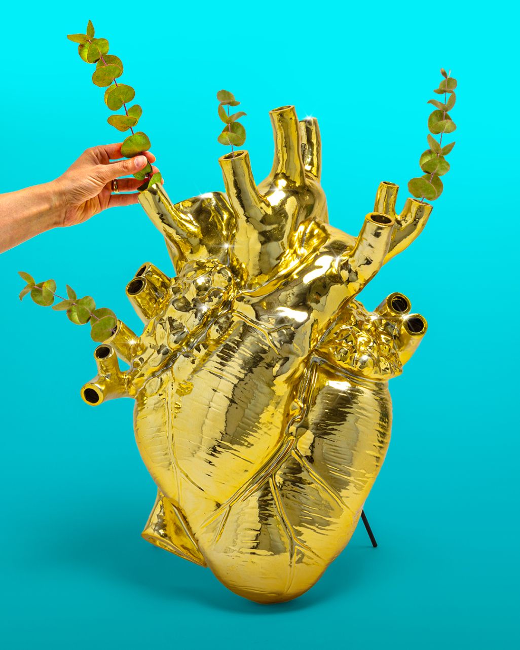Love in Bloom Giant Gold Vase Seletti EINZELSTÜCK