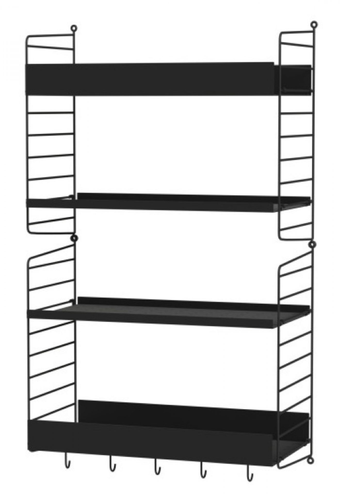 String Küche Wand Regalsystem H String Furniture Schwarz - Schwarz